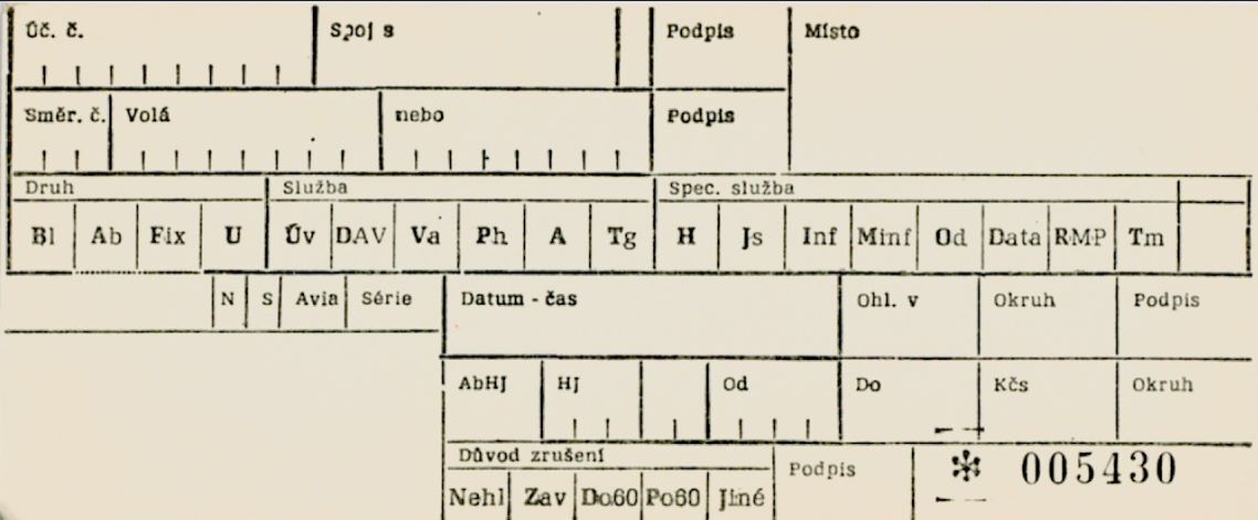 listek ohlasovani hovoru